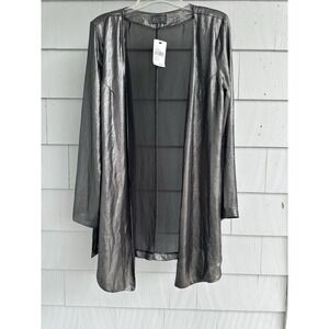 ASTR the Label Gunmetal Metallic Duster‎ Jacket Cardigan NWT Size Small